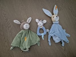 Schmusetuch und Rassel (Hase Steiff)