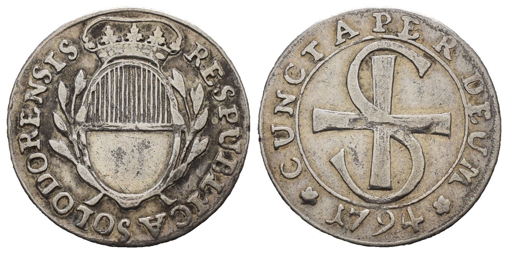 Tutti le monete: Solothurn 10 Kreuzer 1794  /2049 – Usato da Trimbach venduto da Solothurn1