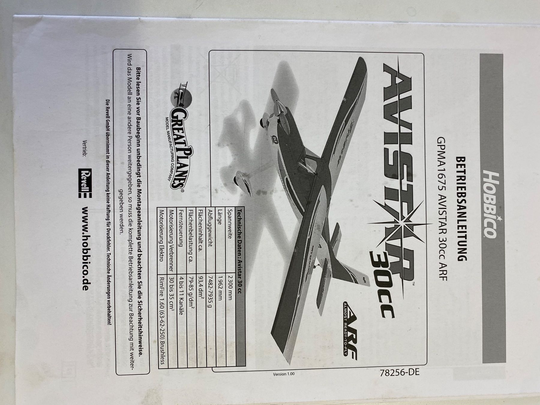 RC Modellbau: Modellflugzeug AVISTAR – Gebraucht aus Berg TG von chr_2tsk 5