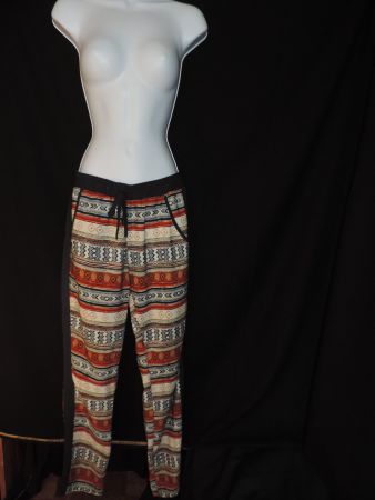 pantalon orange et bleu souple bohème