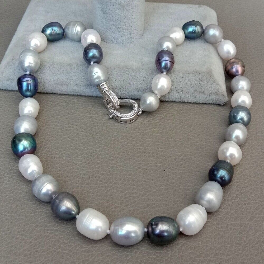 Catenine: Blau Lua Perlen Kette Echte 1cm Collier Perle Vrai Halskette – Nuovo (secondo la descrizione) da Prilly venduto da ilyria73 2