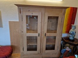 Vitrine Schrank Tannen holz