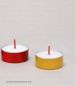 Candele: 500 Opferlichte Aluhülle rot - bernstein – Nuovo e nell'imballaggio originale da Gundelfingen venduto da printparcel