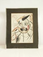 Expressionistisches Ölgemälde "Porträt" von S. Drescher.
