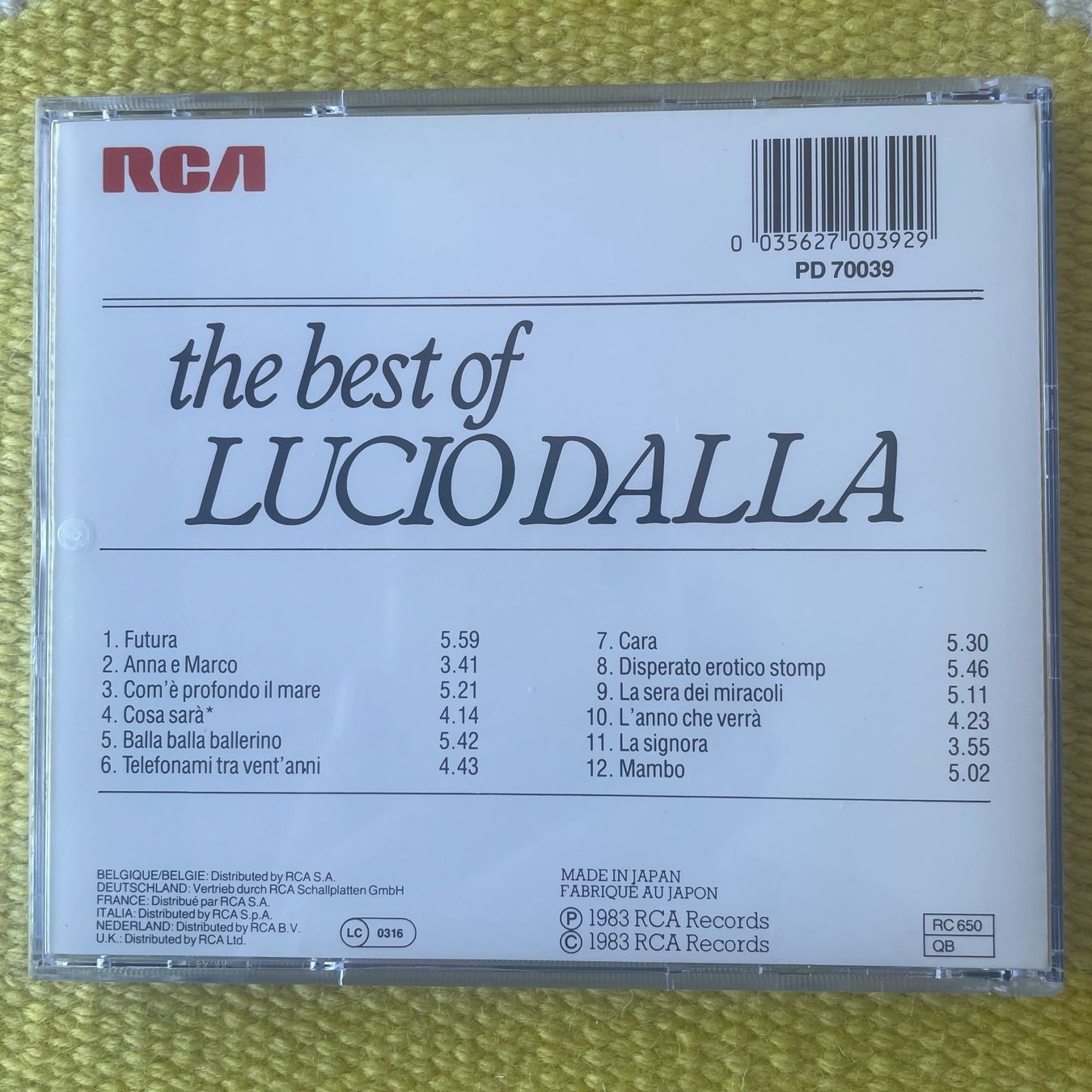 CD: LUCIO DALLA-BEST OF – Usato da Rorschacherberg venduto da CD-Roli 1