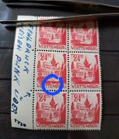 Franz. Zone Württemberg Mi 8 Abart 6er Block