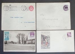 DANMARK: 4 Poststücke aus 1920–1960