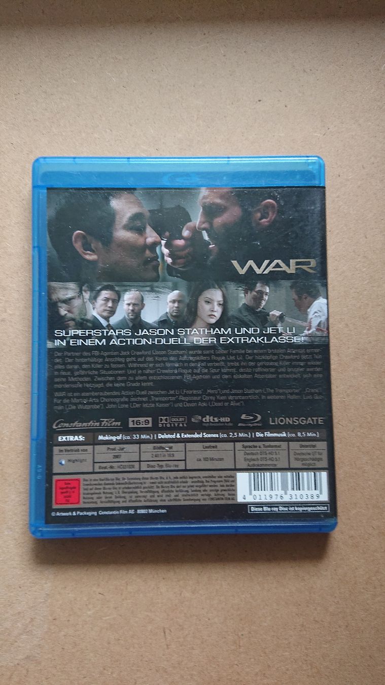 Tutti i DVDs:  WAR mit Jet Li & Jason Statham Blu-ray  – Usato da Chur venduto da FreakofRarity 1