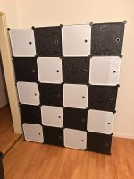 Kleiderschrank Steckregal schwarz / weiss 20 Boxen