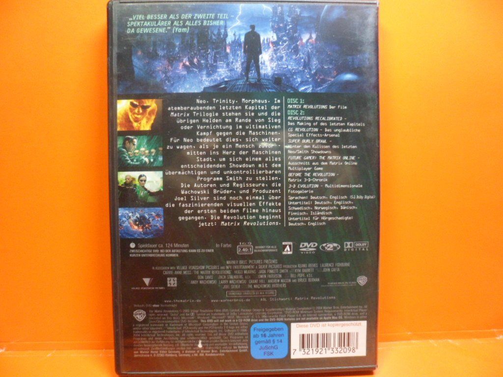 Tutti i DVDs: DVD  MATRIX  REVOLUTION   2 DISC  EDITION – Usato da Langnau i. E. venduto da gf2_29jt 1