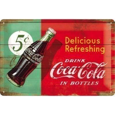 Coca-Cola Insegne: Blechschild-COCA COLA-5C IN BOTTLES-DELI – Nuovo e nell'imballaggio originale da Rupperswil venduto da big-one-sale