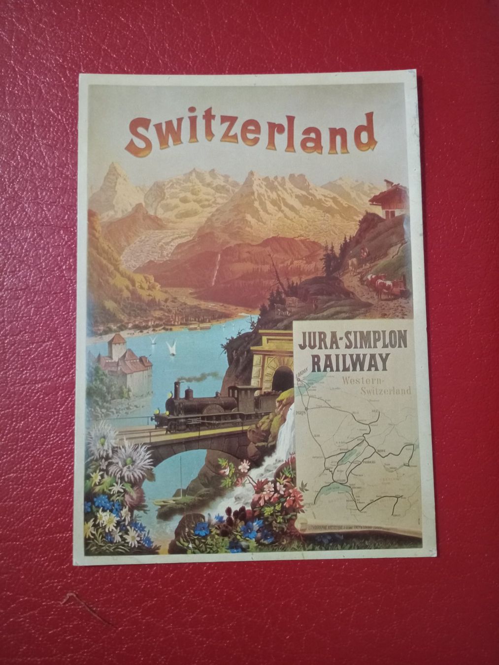 Cartoline postali: Plakatkarte Affiche Eisenbahn Jura- Simplon – Usato da Küttigen venduto da Melisch1000