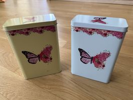 Blechdosen mit Schmetterlingsmotiv 2er Set neu