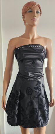 Neues elegantes, schwarzes, trägerloses Kleid, Gr. S9 / XS