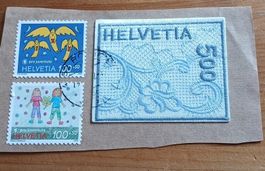 Briefmarken Pro Juventute 100+50 und Helvetia 500 Briefmarke