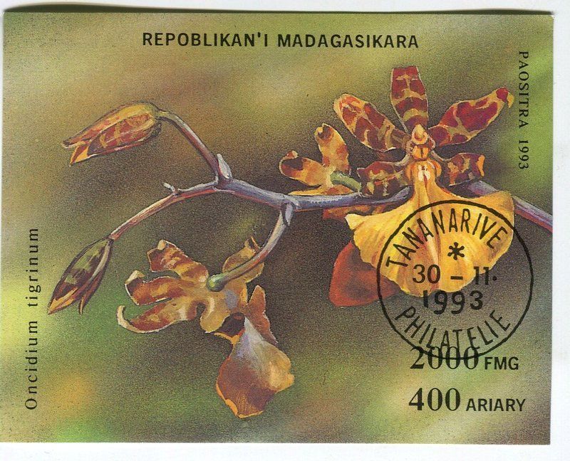 Alle Briefmarken: Block "Orchideen". Madagaskar – Neu und originalverpackt aus Basel von Butsch5