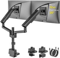 Dual-Monitorhalterung mit USB für 17–35 Zoll – Schwarz