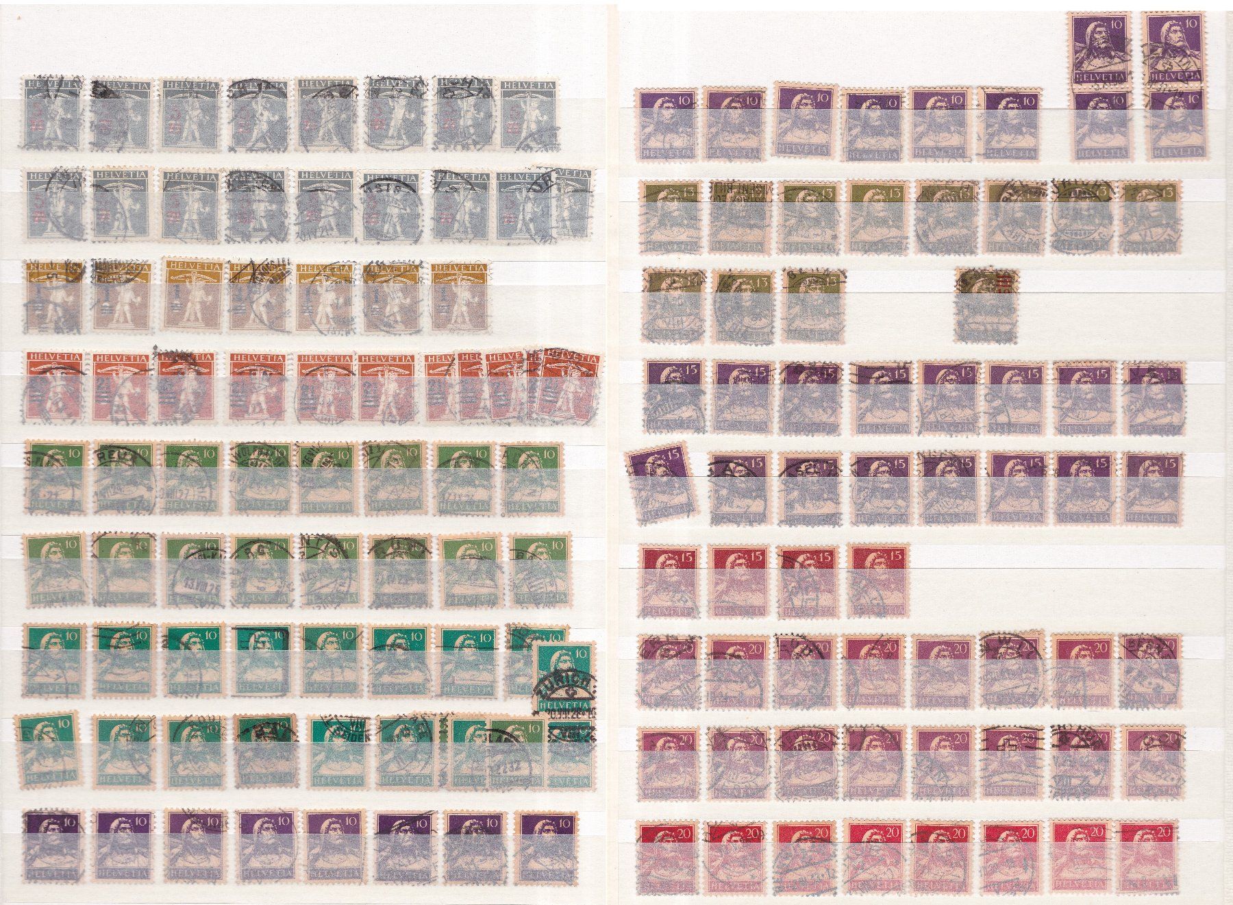 Alle Briefmarken: CH Briefmarken-/Dublettenseiten ab Altschweiz – Gebraucht aus Münchwilen AG von Nesar 2