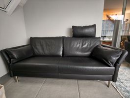 Design-Ledersofa schwarz – Echtleder (Stil Intertime Cielo)