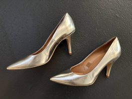 Pumps Schuhe silber Gr 39 Made in Italy