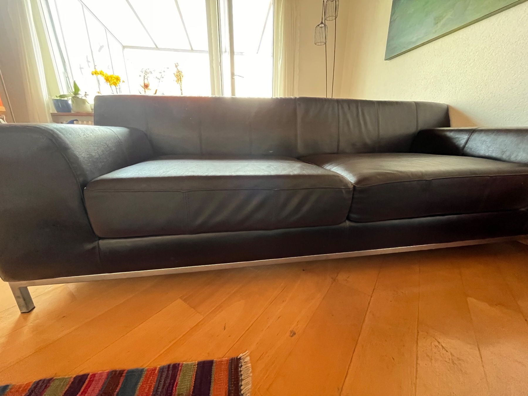 Divani: Grosses Sofa aus dunkelbraunem Echtleder – Usato da Rüti ZH venduto da kraner 5