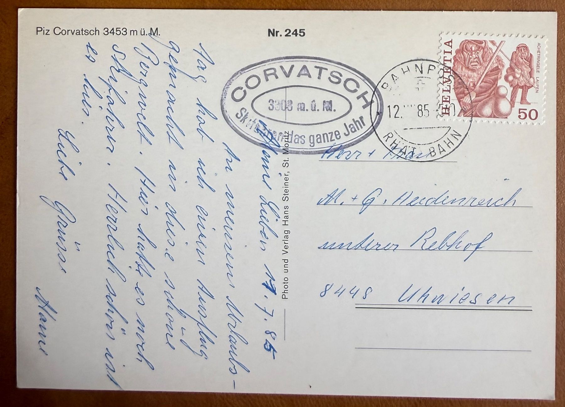 Cartoline postali: Corvatsch - Terrasse Restaurant - Multivue – Usato da Lutry venduto da Ediego 1