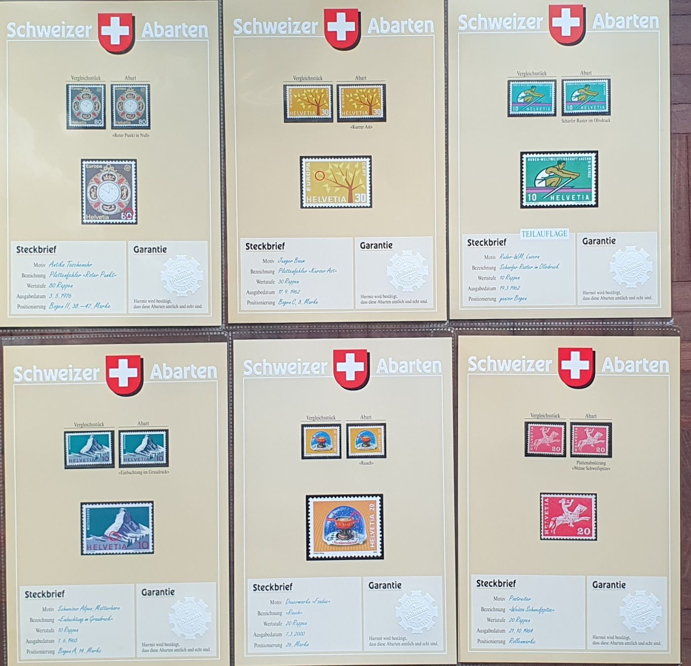 Tutti i francobolli: schöne Sammlung Abarten Schweiz mit über 50 Abarten – Usato da Kreuzlingen venduto da Rschweiz1 1
