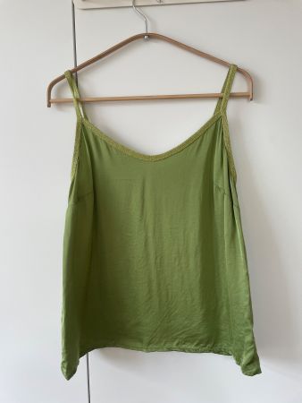 Aggel Knitwear Camisole/Trägertop mit Glitzerbordüre, Gr. S