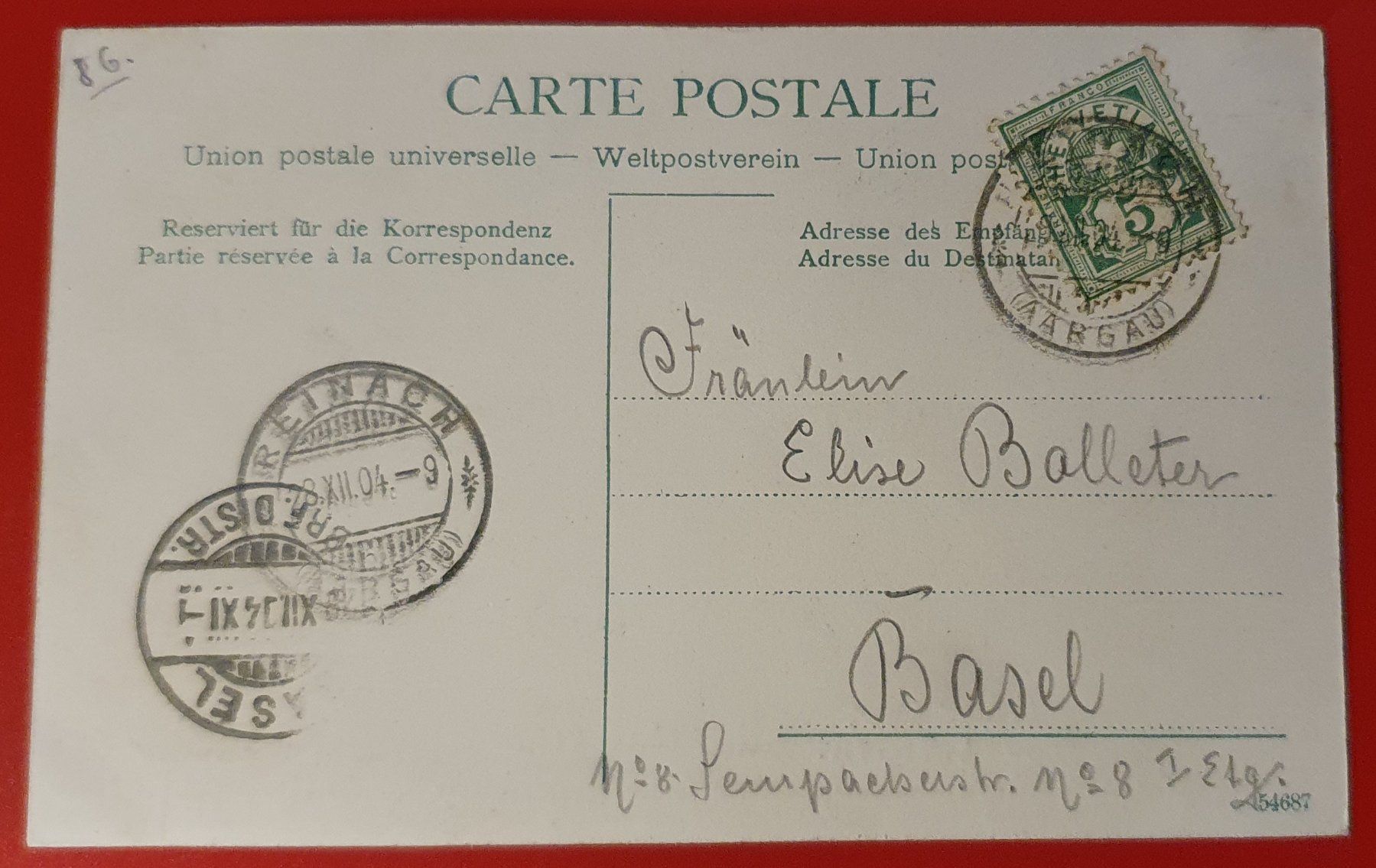 Cartoline postali: Menziken 1904 – Usato da Kreuzlingen venduto da Rschweiz1 1