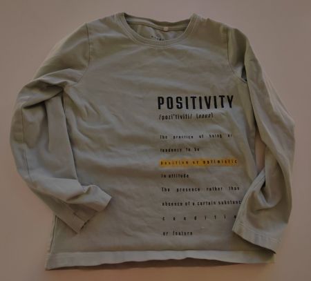 Langarmshirt name it, Gr. 116, hellgrün, "positivity"