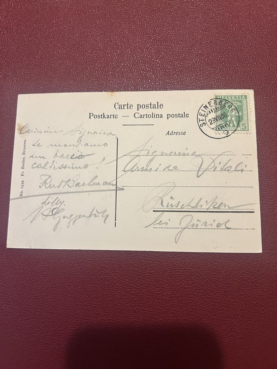 Cartes postales: Steinerberg mit Rigi-Hochfluh 1908 – D'occasion à Breganzona par Milesbo 1