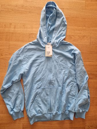 Sweat à capuche zippé bleu ciel taille 158/164cm 12-14Y