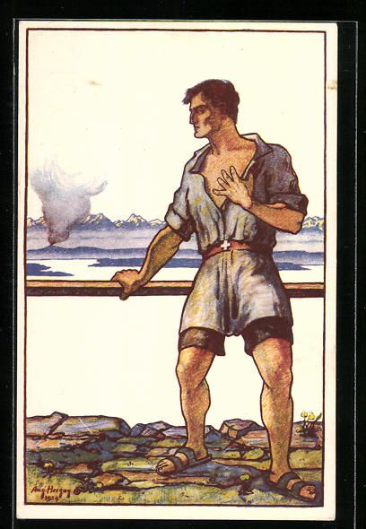 Ansichtskarten: Schweizer Bundesfeier 1924, Landsmann st – Gebraucht aus Berlin von bartko-reher