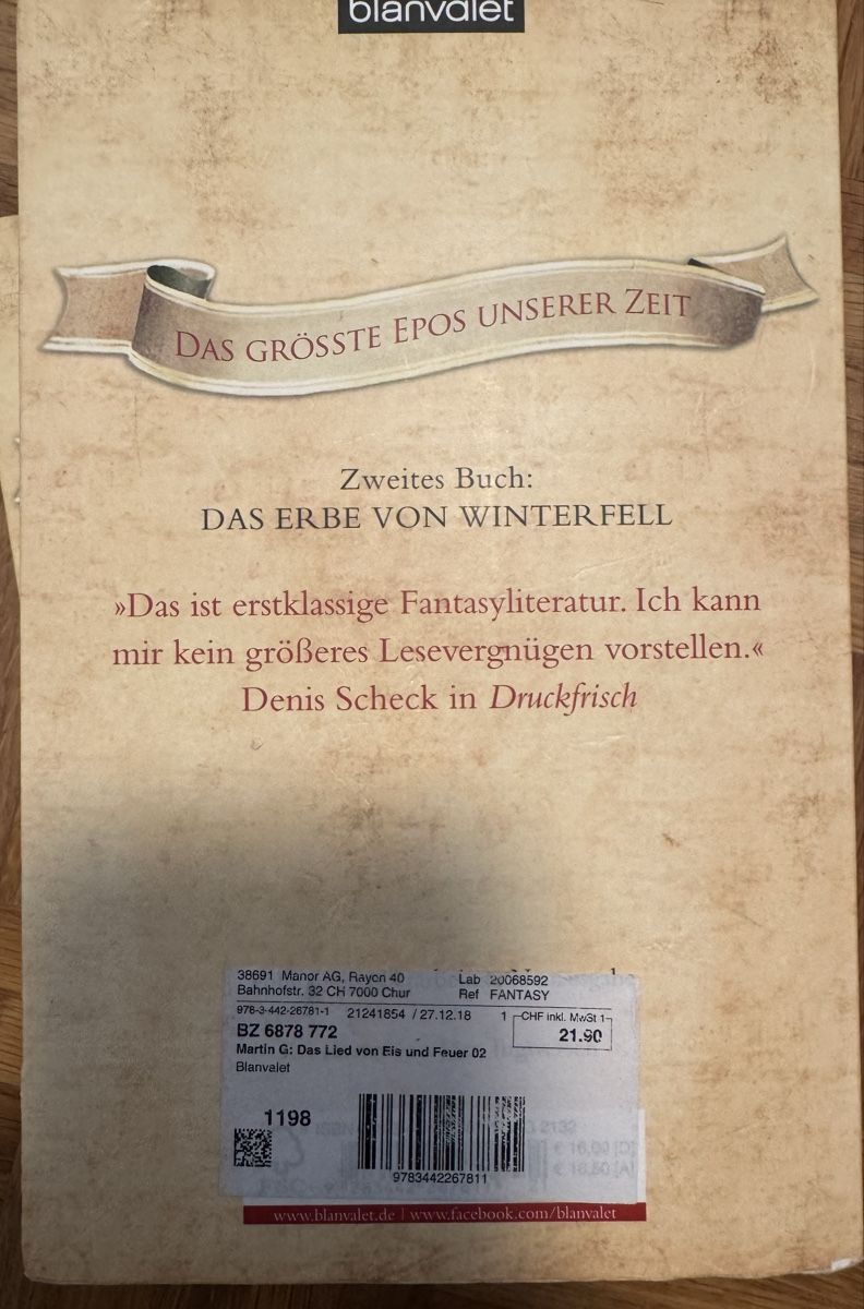 Bücher: George R.R. Martin - Das Lied von Eis und Feuer – Gebraucht aus Schmerikon von mish98 3