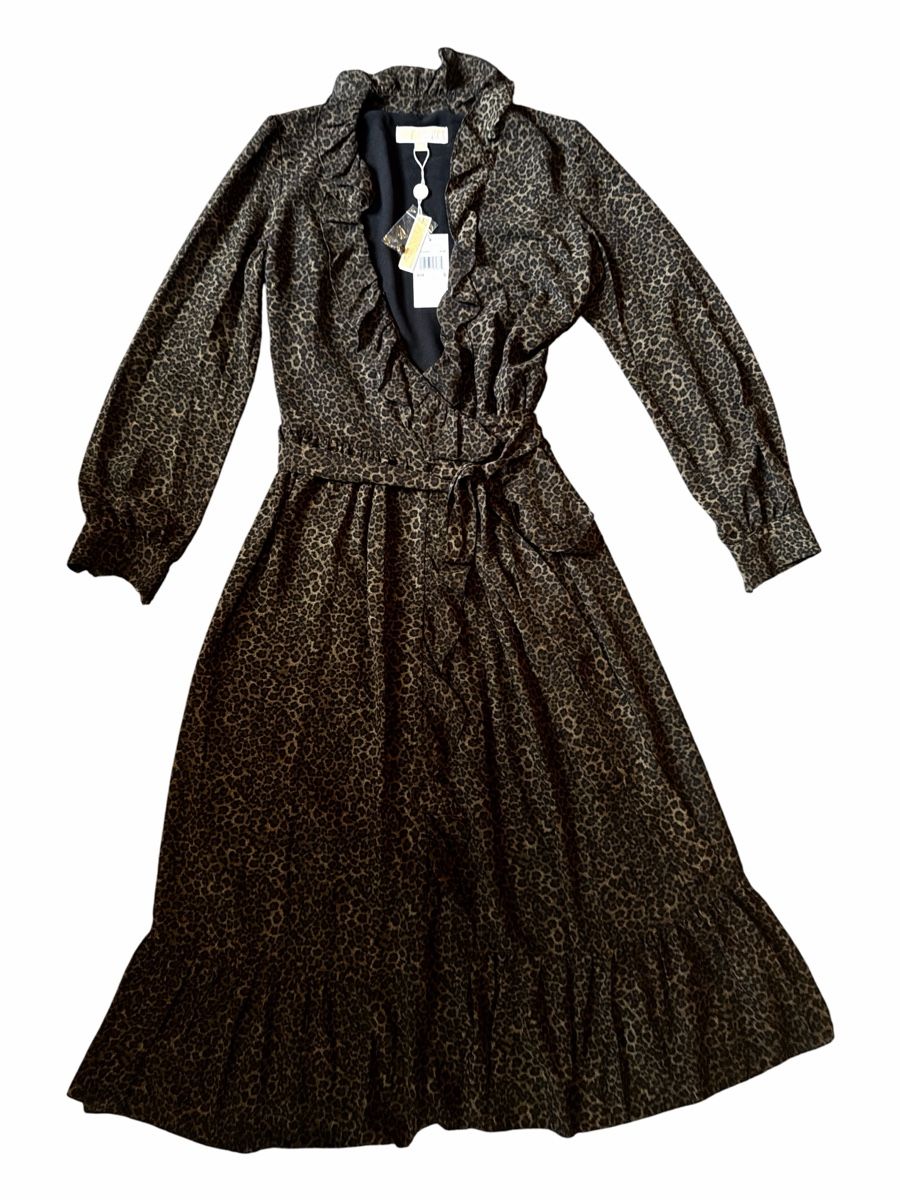 Michael Kors Kleider: MICHAEL Michael Kors Ruffle Wrap Dress Leopard Size S – Neu und originalverpackt aus Brunnen von Sandy_closet1 1
