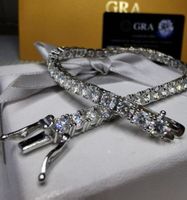 Bracelet argent diamants moissanite de 12,3 ct certifiés GRA