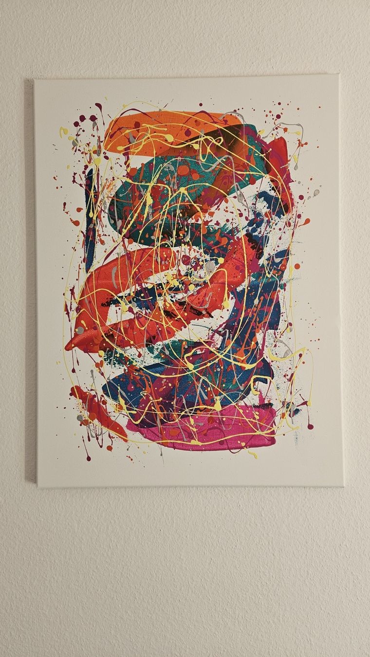 Dipinti: Peinture abstraite multicolore sur toile, – Nuovo (secondo la descrizione) da Le Locle venduto da fab_c9hh 1
