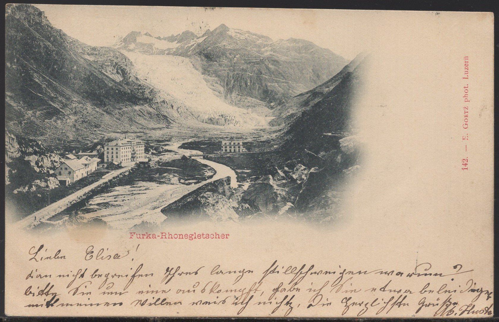 Cartoline postali: Furka - Rhonegletscher   1900 – Usato da Aarau venduto da kufi44