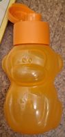 Trinkflasche Kinder Affe Design Orange mit Deckel 325ml