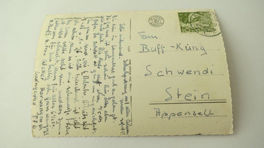 Cartoline postali: Langenthal / BE - Flugaufnahme - 1952 – Usato da Jona venduto da centumprata 1