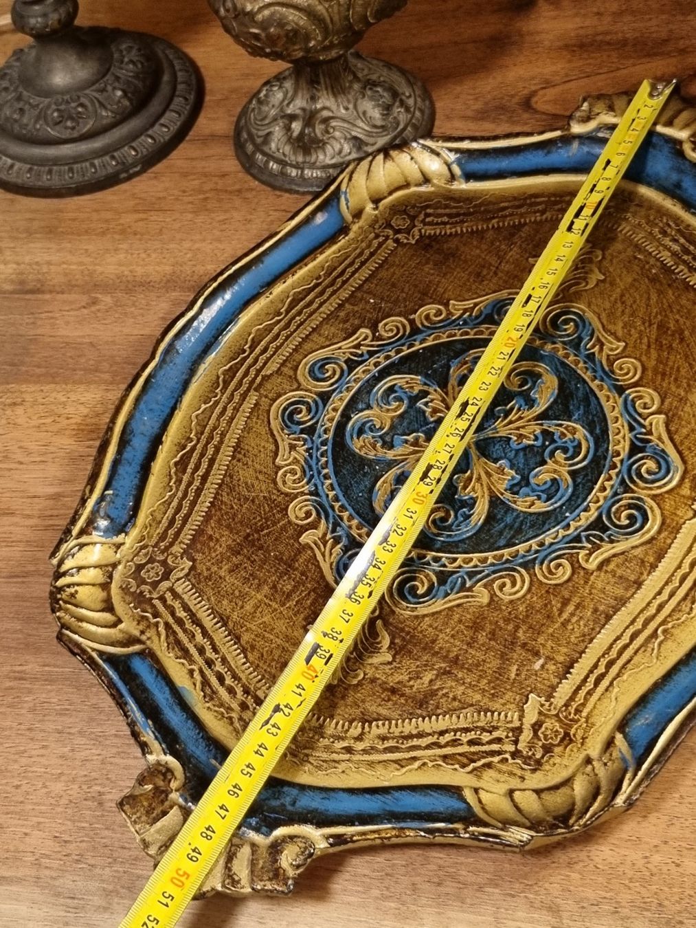 Piatti di portata: Grosses Florentiner Tablett blau-gold 50 cm – Usato da Scharnachtal venduto da devin03 3