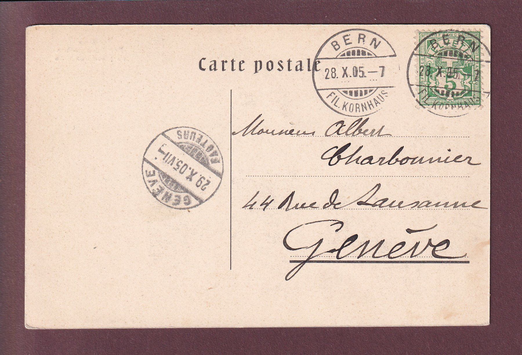 Cartoline postali: BERN - Bärengraben - 1905 – Usato da Pully venduto da nicecards 1