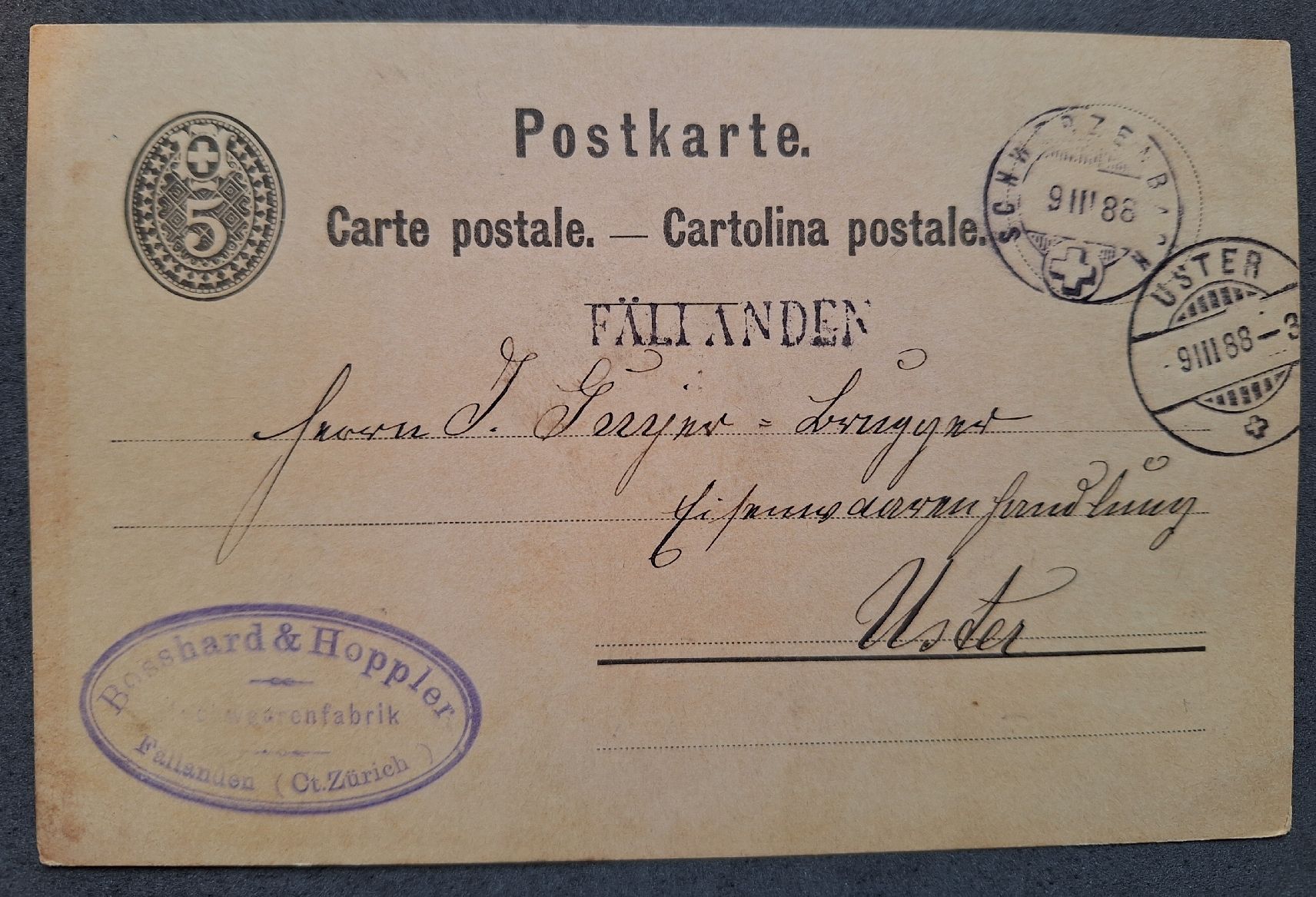 Tutti i francobolli: Ganzsache FÄLLANDEN – Usato da Balgach venduto da SIMEON27