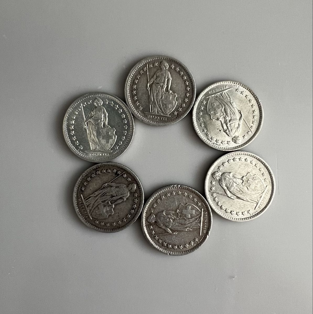 Tutti le monete: 6 x 50 Rappen Silber – Usato da chur venduto da Ika11
