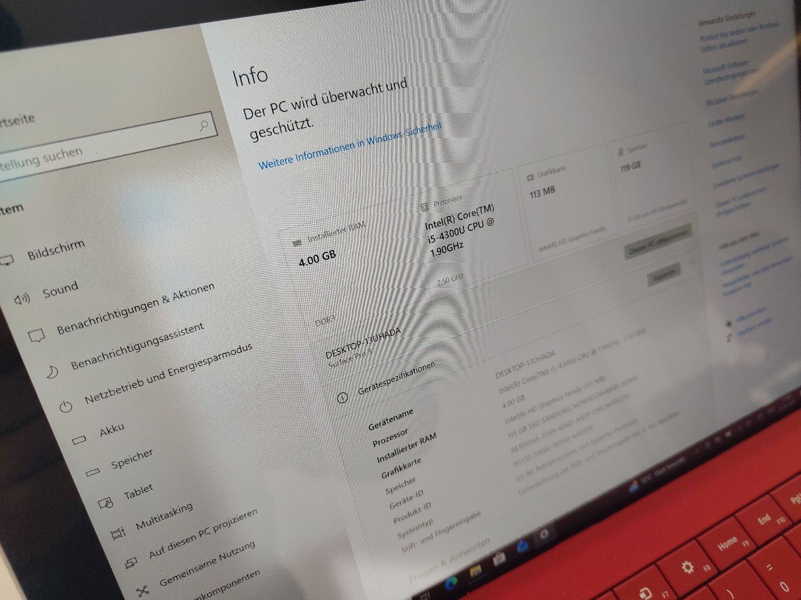 Microsoft Tablet PC: Microsoft Surface Pro Tablet mit Tastatur – Gebraucht aus Goldau von hergercomputer 3
