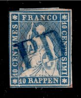 Schweiz 10 Rp Strubel 23A3 Münchner Druck, blauer PD