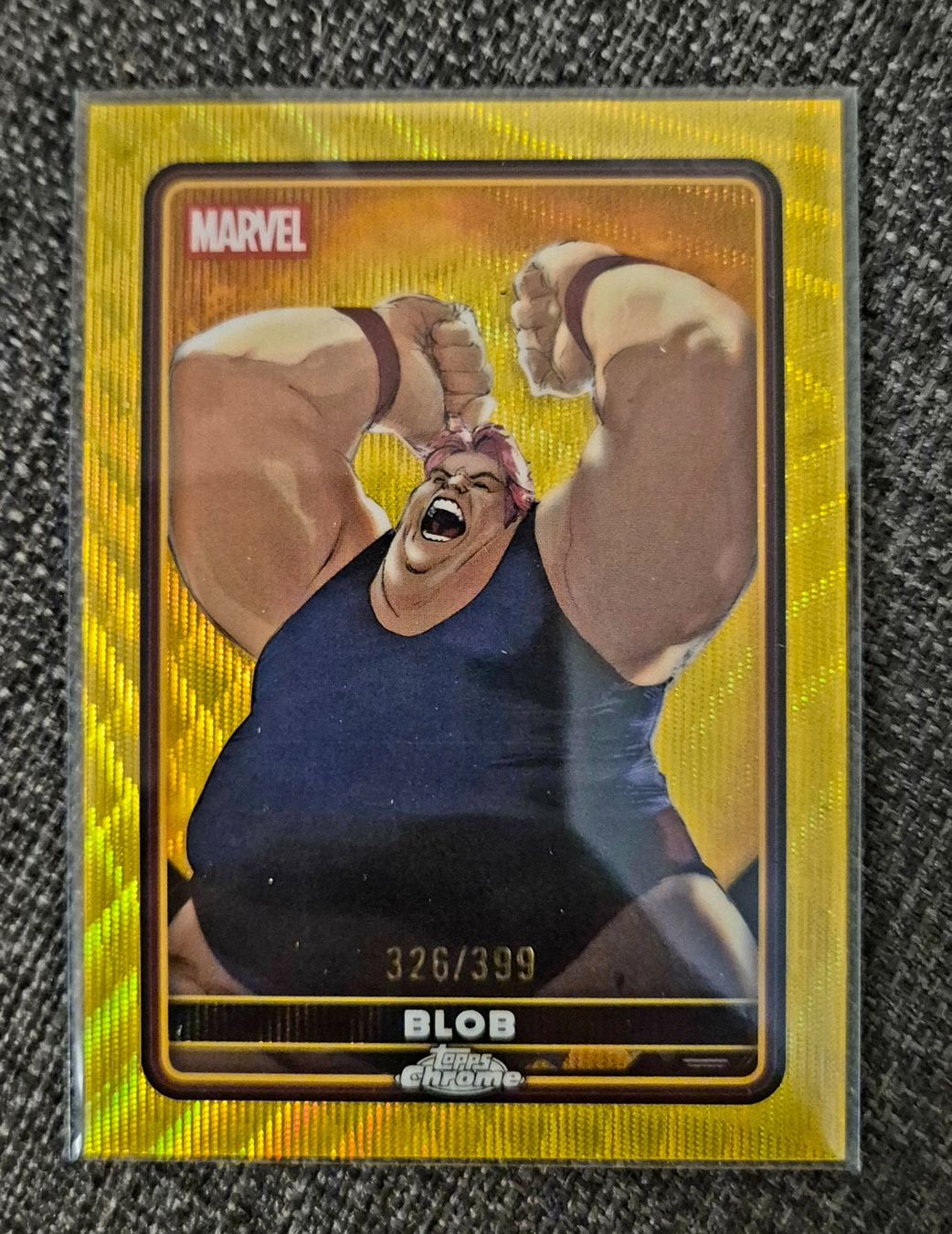 Topps Cartes à collectionner: Topps Chrome Deadpool Blob /399 Yellow Wave Refractor – Neuf (Voir description) à Zofingen par Indigo47
