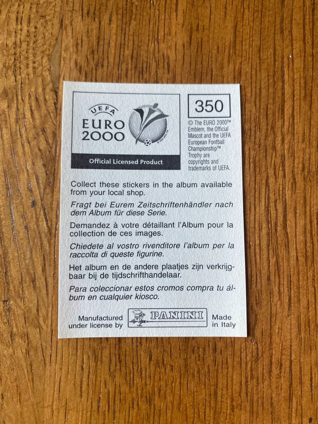 Panini Carte collezionabili: EM 2000 – Nuovo (secondo la descrizione) da Abtwil SG venduto da Zwiebi 1