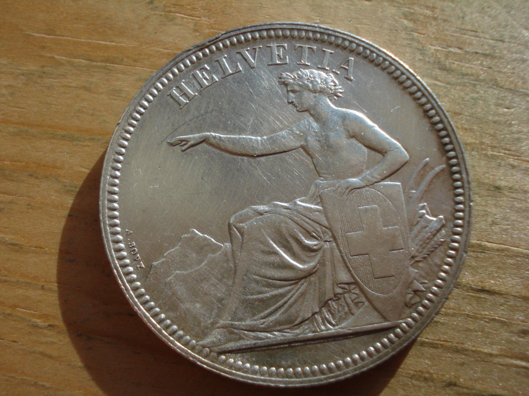 Alle Münzen: (S) 5 Franken 1874 B. VZ- – Gebraucht aus Erlach von Net-Coins 1