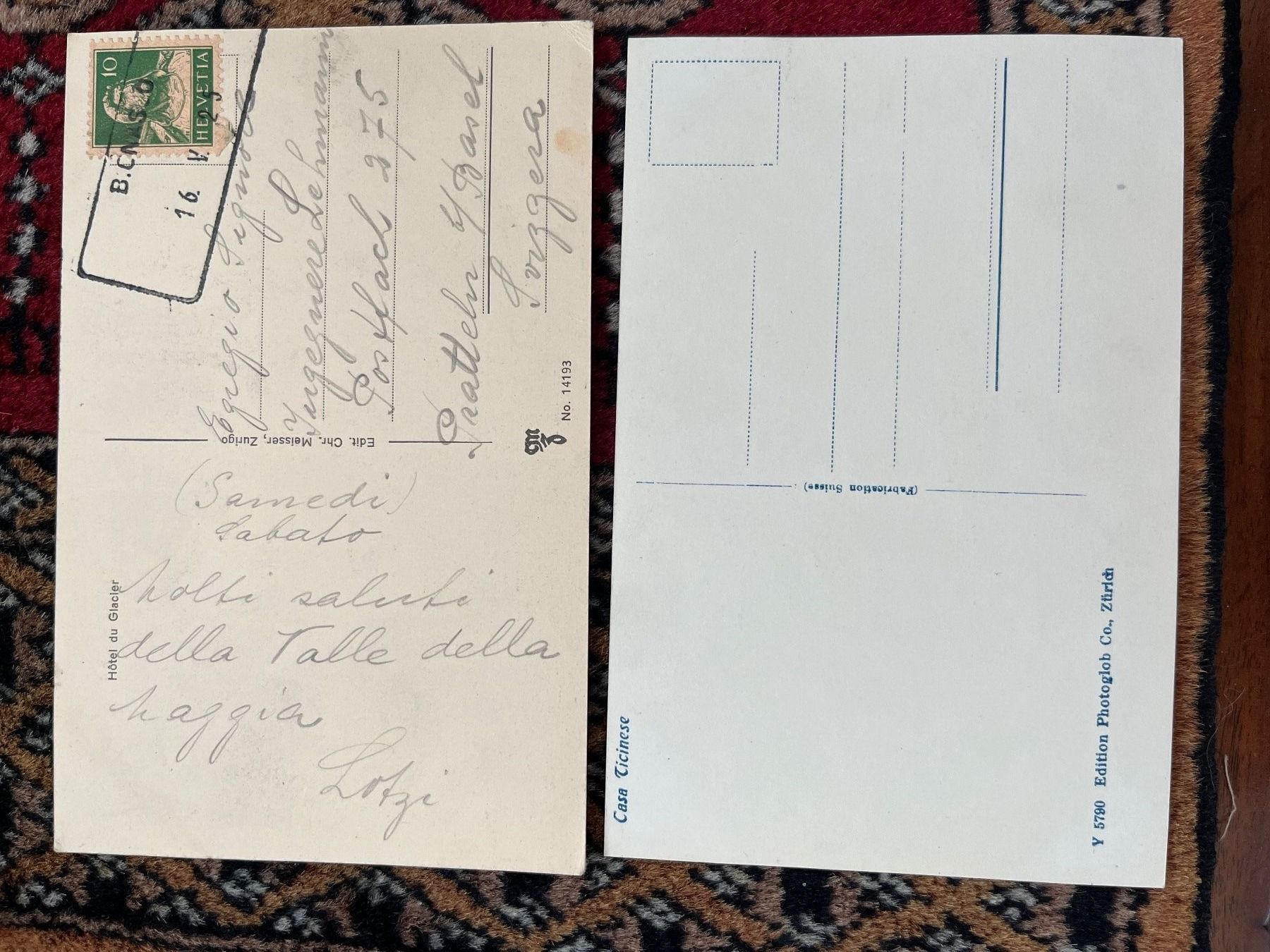 Cartoline postali: Alte Ansichtskarte Tessin : Bignasco - Ponte St. Rocco 1925 – Usato da Stetten AG venduto da Brissago25 1